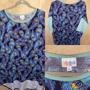 LulaRoe LLR Irma Peacock Sz XL